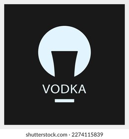 Vodka. Drink Logo. Glass Icon Template. Vector Illustration
