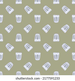 Vodka glass seamless pattern, great design for any purposes. Doodle style. Hand drawn image. Repeat template. Party drinks concept. Freehand drawing. Cartoon sketch graphic draft. Vector.

