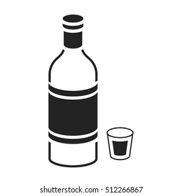 Vodka icon in black style isolated on white background. Alcohol symbol stock vector illustration.