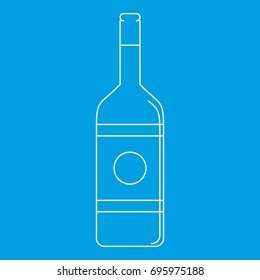 Vodka icon blue outline style isolated vector illustration. Thin line sign