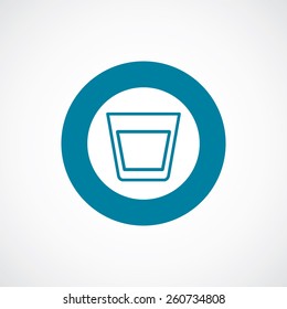 vodka icon bold blue circle border, white background  