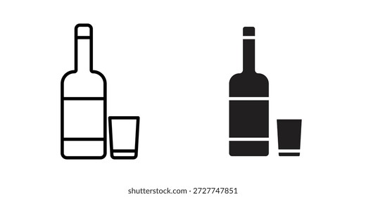 Vodka Icon Konzept. Pixel perfekte lineare ui Symbol.