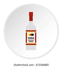 Vodka icon in flat circle isolated vector illustration for web