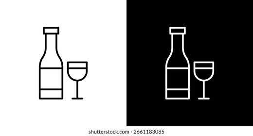 Lineares Wodka-Symbol. Linie mit bearbeitbarem Strich