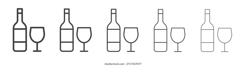 Vodka-Symbol in linearen Strichen Konzept