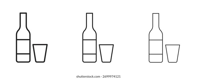 Vodka Ikone lineares Stil Zeichen für mobiles Konzept und Web-Design.