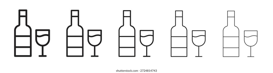 Icono de vodka Vectores lineales. Conjunto de trazos editables