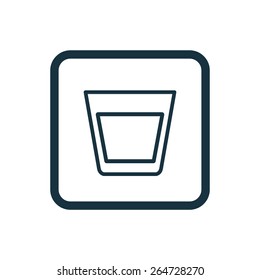 vodka icon Rounded squares button, on white background 