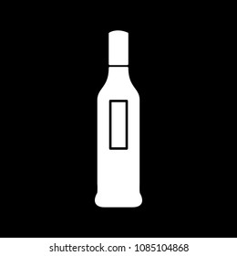 Vodka icon. Silhouette Vodka alcohol bottle vector icon for web design isolated on black background
