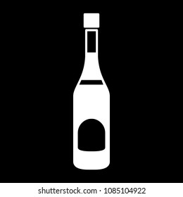 Vodka icon. Silhouette Vodka alcohol bottle vector icon for web design isolated on black background
