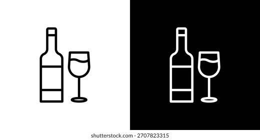 Vodka icon symbol in thin line, outline and stroke style for apps
