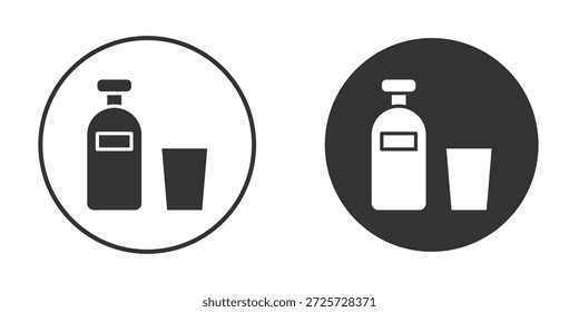 Wodka-Ikone in trendigem, flachem Schwarz-Weiß. geeignet für Grafikdesign