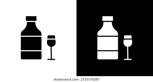 Wodka-Ikone in trendigem Strich dünn linear Stil.