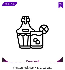 vodka icon vector . Best modern, simple, isolated, application , logo, flat icon for website design or mobile applications, UI / UX design vector format