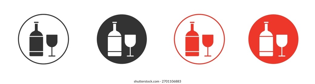Vodka-Symbol-Vektorsammlung. Vektorgrafiken mit Stocksymbolen