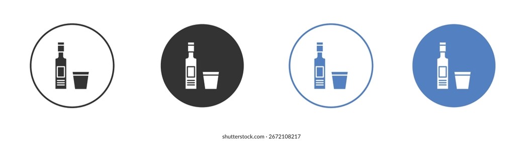 Wodka-Ikone. Vektorgrafik, flaches Design.
