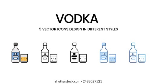 Vodka icons vector set stock illustration.