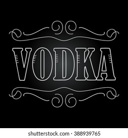 vodka label, on dark background, vector format.