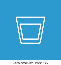 vodka outline icon, isolated, white on the blue background. Exclusive Symbols 