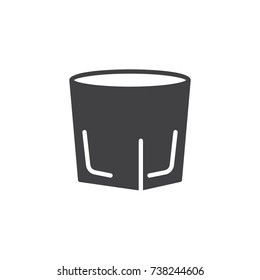 Vodka shot glass icon vector, filled flat sign, solid pictogram isolated on white. Symbol, logo illustration.