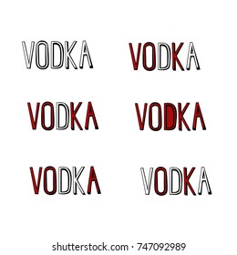 Vodka text. Symbol or Logo Template.
