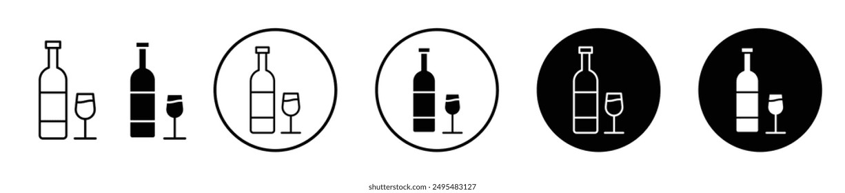 Vodka thin line vector icon set.