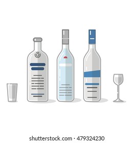 Vodka vector icons set. 