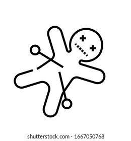 Vodoo doll line icon, concept sign, outline vector illustration, linear symbol.