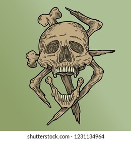 vodoo skull vector