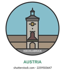 Voecklabruck. Cities and towns in Austria. Flat landmark