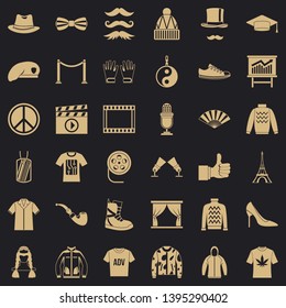 Vogue icons set. Simple style of 36 vogue vector icons for web for any design