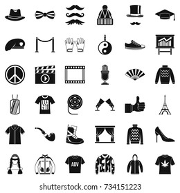 Vogue icons set. Simple style of 36 vogue vector icons for web isolated on white background