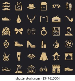 Vogue life icons set. Simple style of 36 vogue life vector icons for web for any design