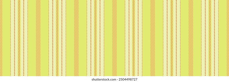 Vogue pattern lines vector, 70s texture background fabric. Nostalgic textile stripe vertical seamless in lime and white colors palette.