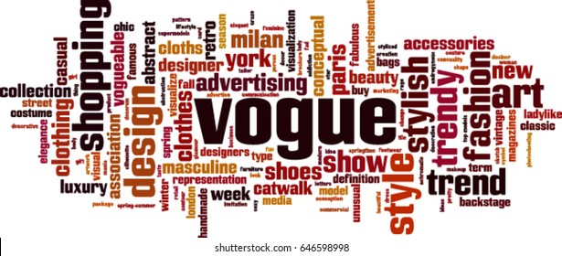 Vogue word cloud concept. Vector illustration