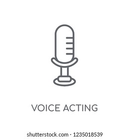 voice acting linear icon. Modern outline voice acting logo concept on white background from Entertainment and Arcade collection. Suitable for use on web apps, mobile apps and print media.