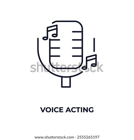 voice acting outline icon. Linear vector from entertainment concept. Thin line voice acting icon isolated on white background