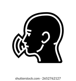voice activated glyph icon vector. voice activated sign. isolated symbol illustration