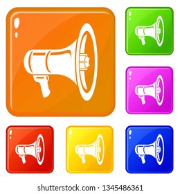 Voice amplifier icons set collection vector 6 color isolated on white background