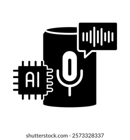 Voice Assistance – Microphone Representing AI-Powered Communication and Commands