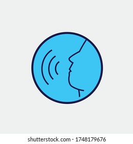 voice assistance vector icon audio technology