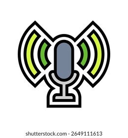 vetor de ícone de cor compatível com o assistente de voz. sinal compatível com o assistente de voz. ilustração de símbolo isolado