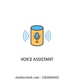 voice assistant concept 2 colored line icon. Simple yellow and blue element illustration. voice assistant concept outline symbol design