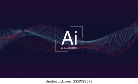 Voice assistant concept. Artificial Intelligence assistant voice. Vector sound wave. Voice control technology, voice and sound recognition. Future Technology. Vector illustration