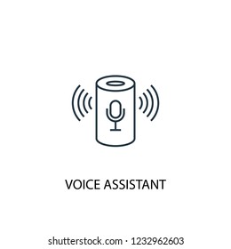 voice assistant concept line icon. Simple element illustration. voice assistant concept outline symbol design. Can be used for web and mobile UI/UX