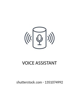 voice assistant concept line icon. Simple element illustration. voice assistant concept outline symbol design. Can be used for web and mobile UI/UX