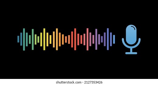 Voice assistant concept. Vector sound wave. Voice and sound recognition equalizer wave flow background. Personal assistant and voice recognition concept gradient vector