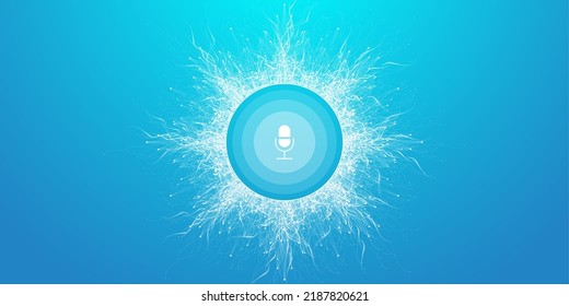 Concepto de asistente de voz. Ola de sonido vectorial. Fondo de flujo de onda del ecualizador de reconocimiento de voz y sonido. Asistente personal y reconocimiento de voz. Amplitud abstracta del sonido. Ilustración vectorial.