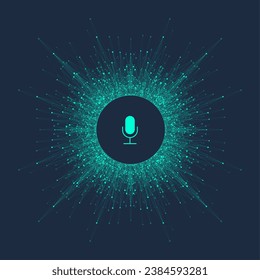 Voice assistant concept. Vector sound wave. Voice and sound recognition equalizer wave flow background. Personal assistant and voice recognition. Abstract amplitude of sound.