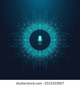 Voice assistant concept. Vector sound wave. Voice and sound recognition equalizer wave flow background. Personal assistant and voice recognition concept gradient vector illustration